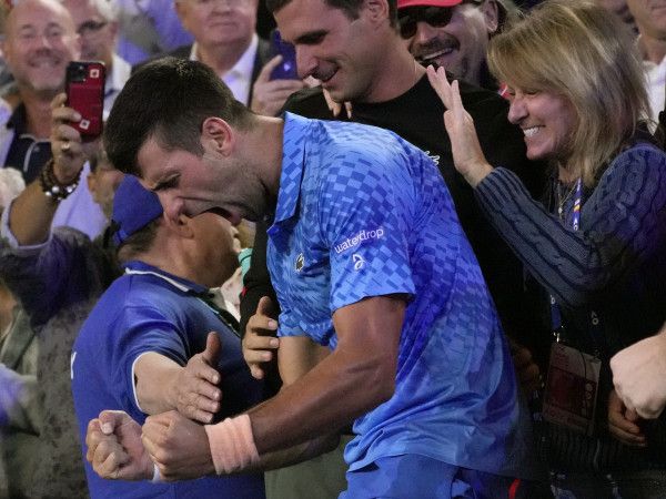 Novak Djokovic and winning the Australian Open title Photo: Tanjug Ap Aaron Favila