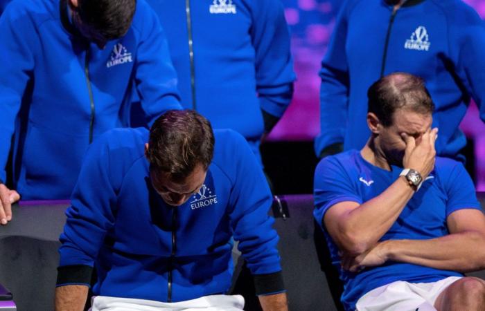 Everyone was crying, Novak was laughing – then he put his hands on Roger’s shoulders and broke down in tears for the historic photo